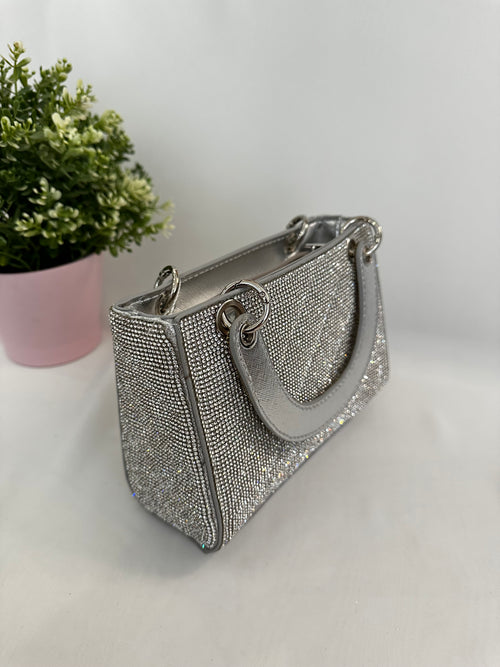 Borsetta piccola doppio manico strass