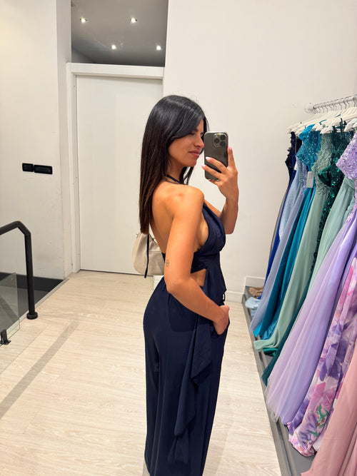 Completo lino top fasce e pantalone