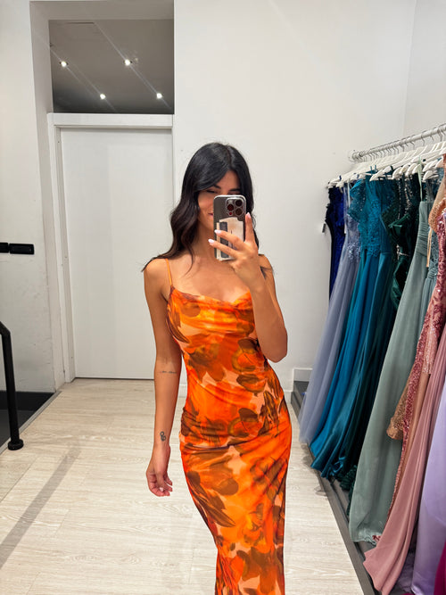 Vestito midì tulle fantasia