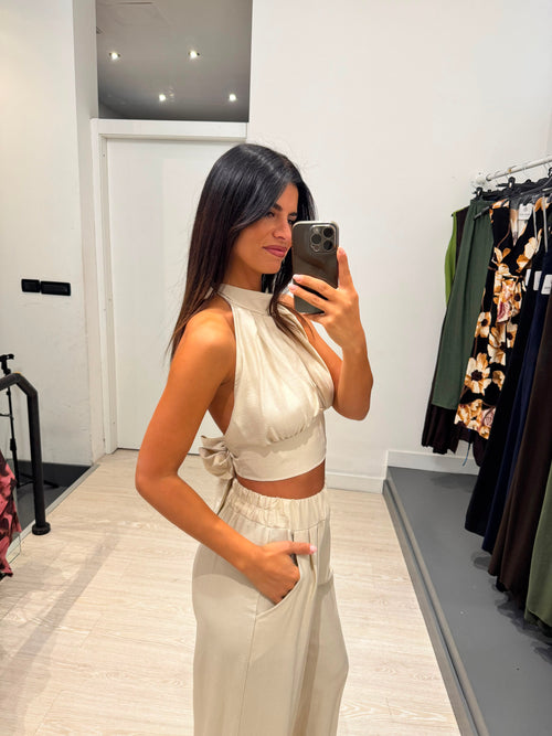 Completo top scollo americano con pantalone