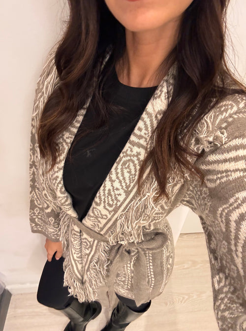 Cardigan accappatoio tribale