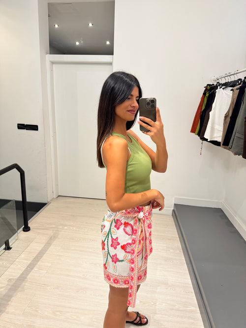 Shorts pareo floreale