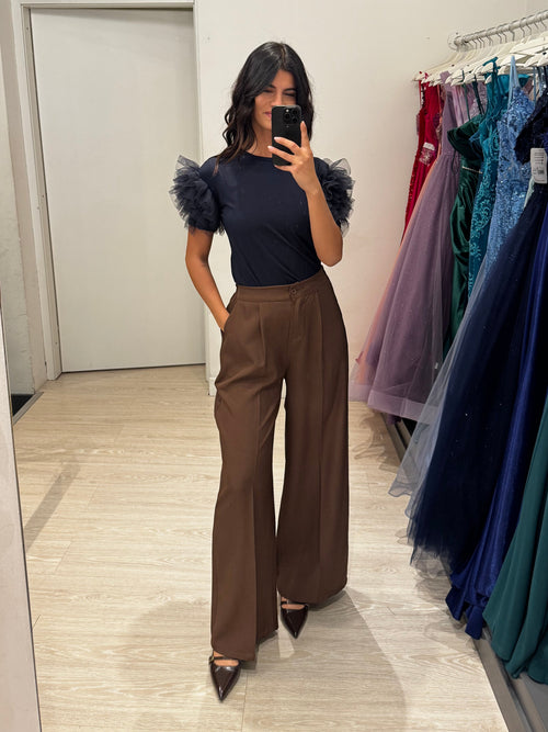 T-shirt maniche tulle