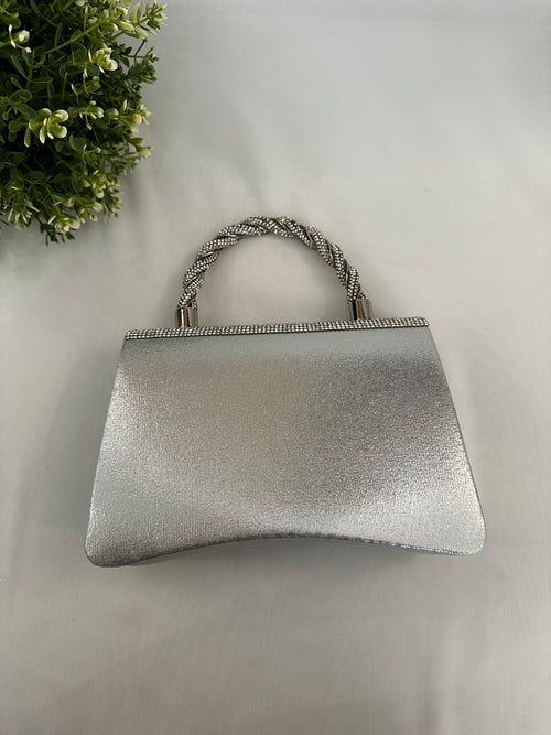 Borsetta strass manico treccia