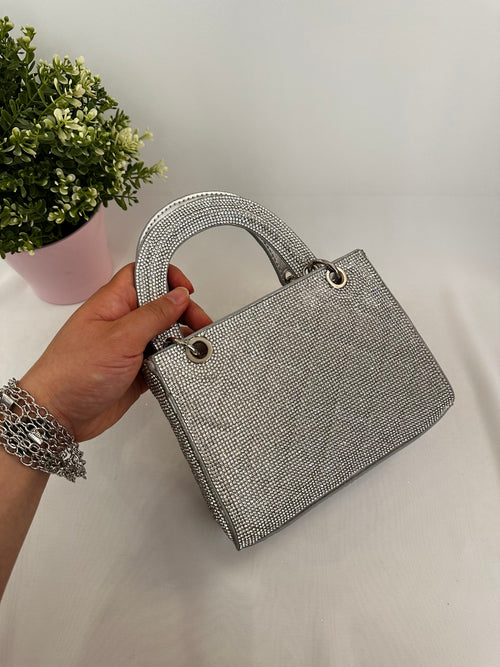 Borsetta piccola doppio manico strass