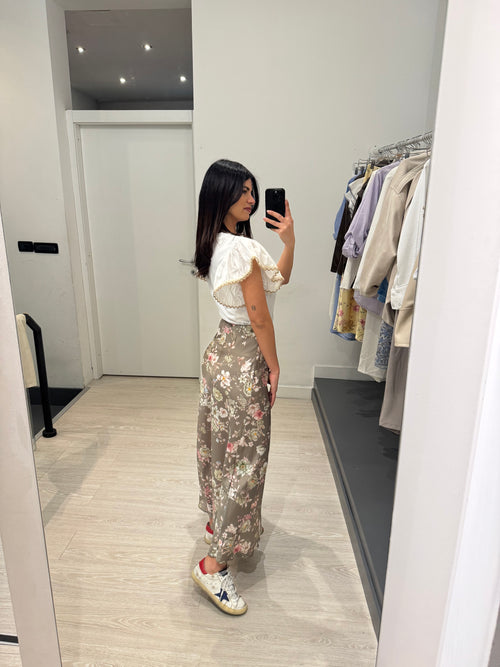 Gonna lunga raso floreale