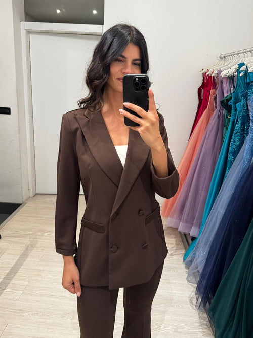 Completo giacca e pantalone inserti raso