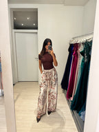 Pantalone palazzo raso floreale