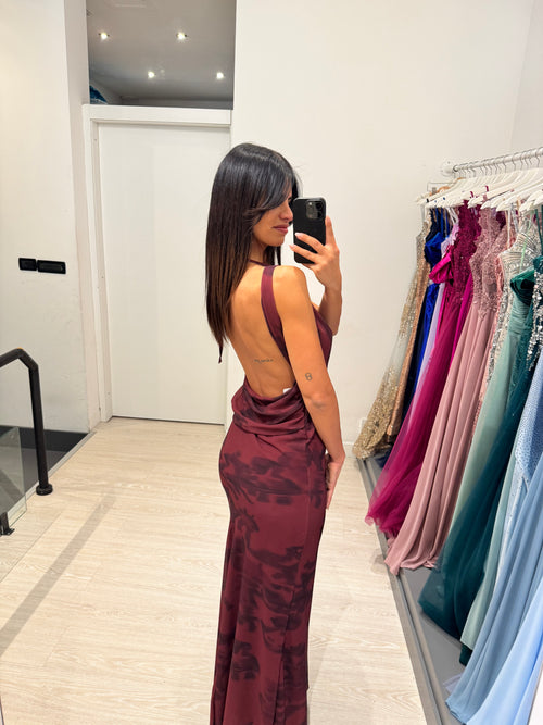 Vestito lungo fantasia scollo morbido