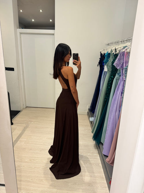 Tuta elegante scollo americano con mantella