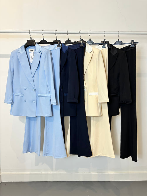 Completo giacca e pantalone inserti raso