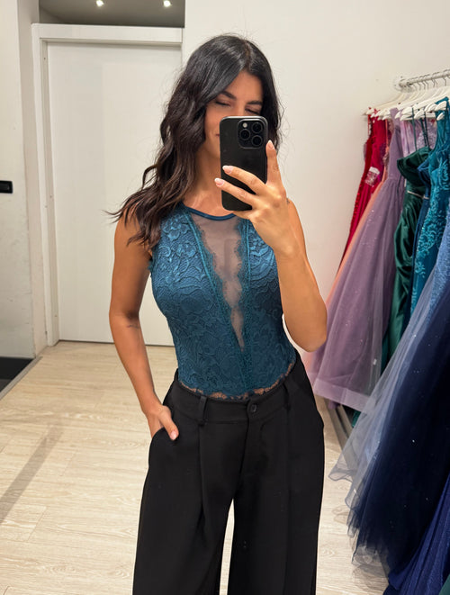 Body pizzo scollo dietro