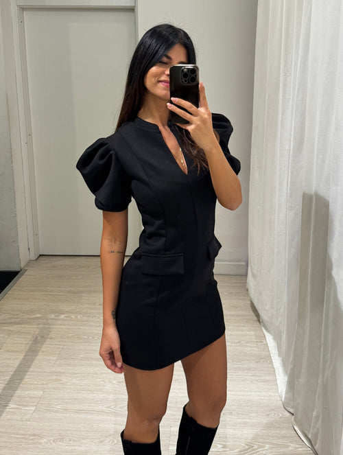 Minidress manica spalla arricciata