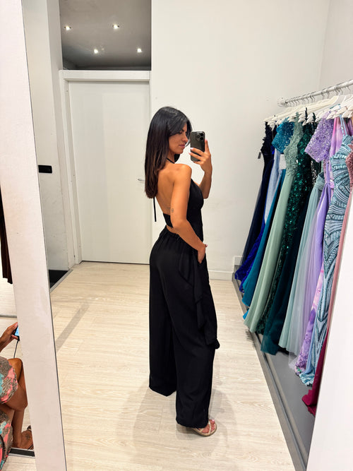 Completo lino top fasce e pantalone