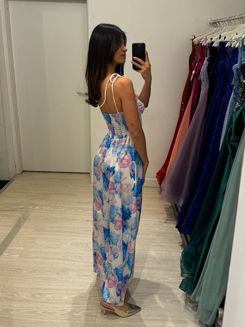 Vestito lungo floreale spalline