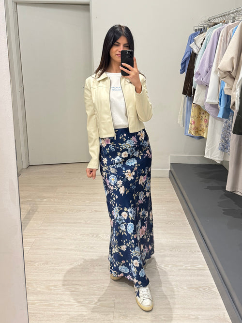 Giacca ecopelle con colletto