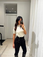 T-shirt in maglia bottoni