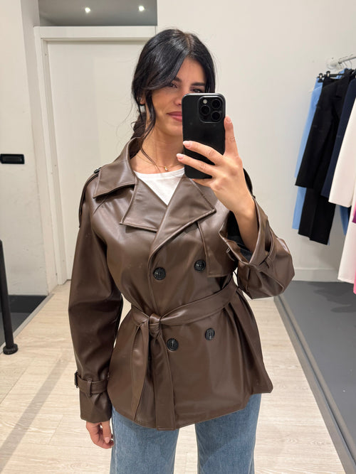 Giacca trench ecopelle