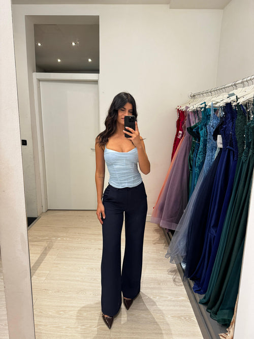 Top crop tulle stecche