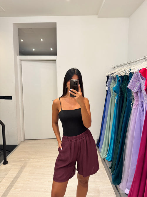 Completo effetto lino Shorts e Camicia