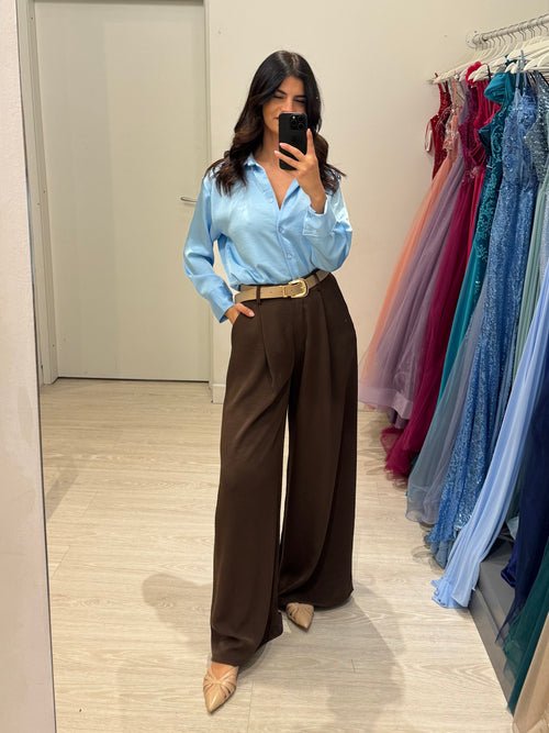 Camicia raso con colletto