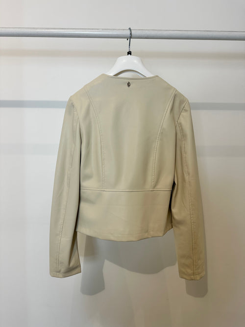 Giacca ecopelle con collo coreana