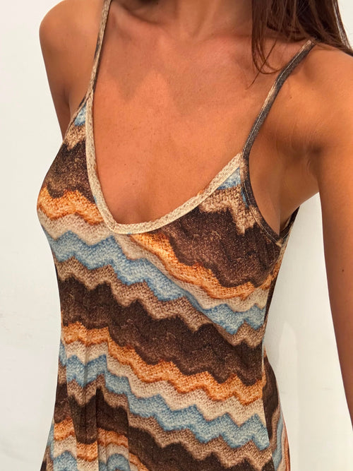 Vestito plisse fantasia Lurex