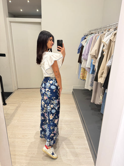 Gonna lunga raso floreale