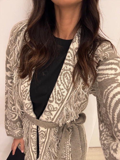 Cardigan accappatoio tribale