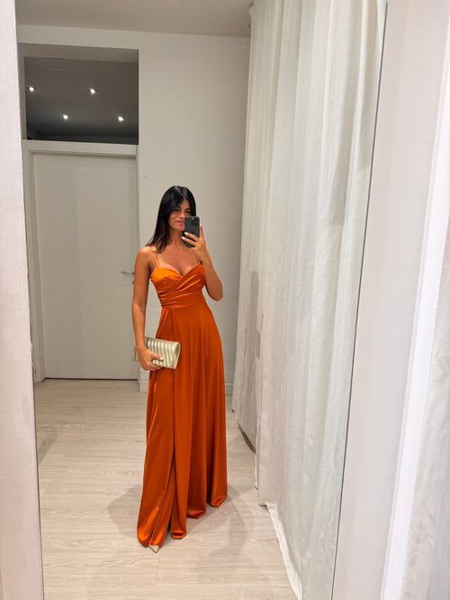 Vestito CHIARA lungo scollo incrociato morbido