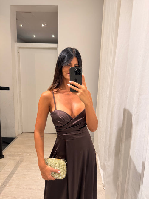 Vestito CHIARA lungo scollo incrociato morbido