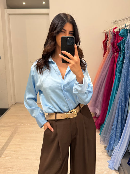 Camicia raso con colletto