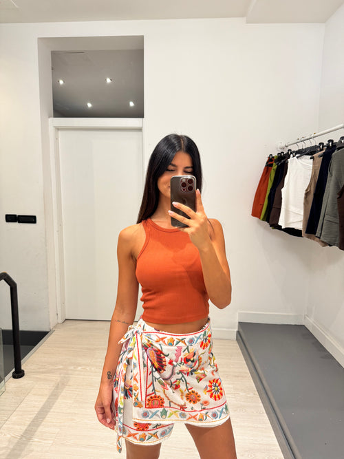 Shorts pareo floreale