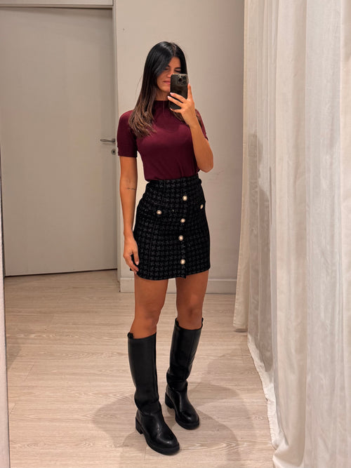 Minigonna in maglia pied de Poul