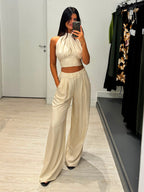 Completo top scollo americano con pantalone