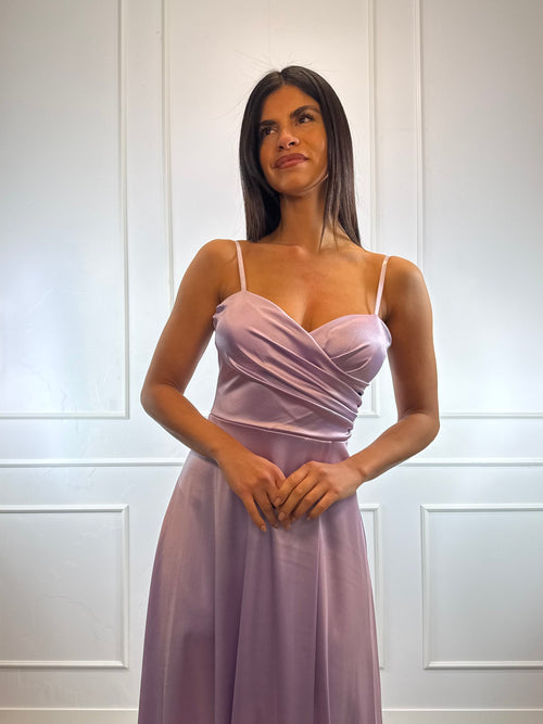 Vestito lungo scollo incrociato morbido
