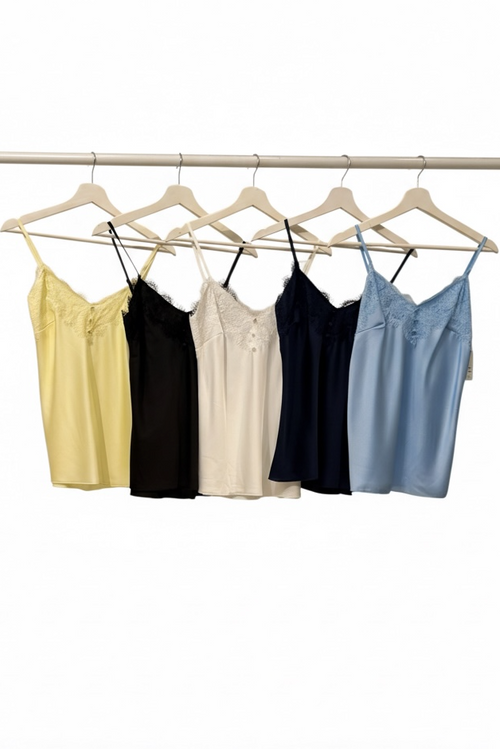 Top raso pizzo e bottoni