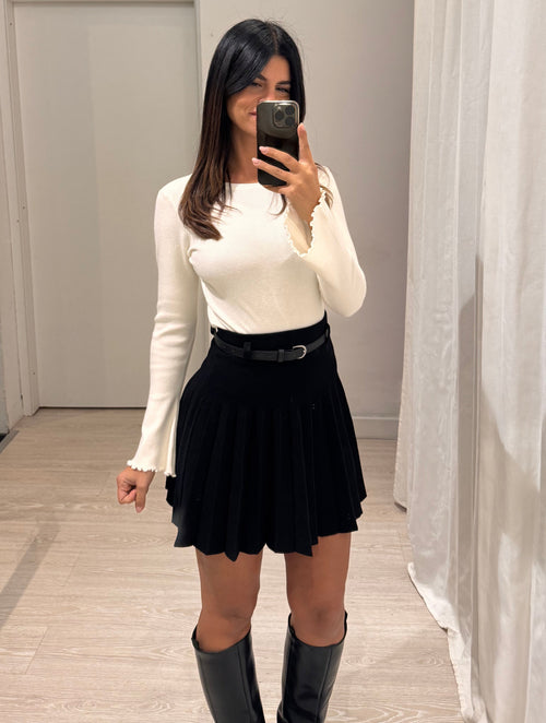 Minigonna in maglia a ruota plissé B6A6989
