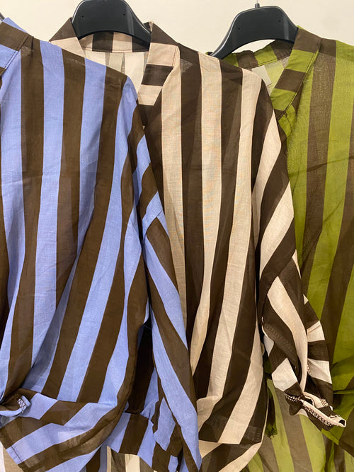 Camicia righe collo coreana