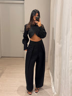 Completo giacca corta pantalone balloon