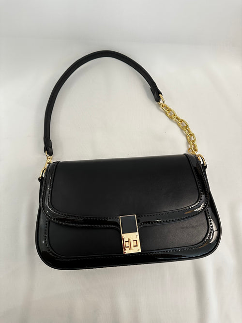 Borsa spalla con catena ecopelle