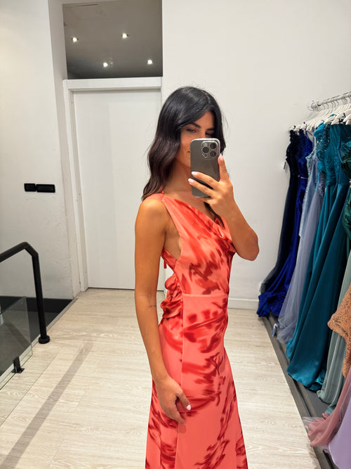 Vestito lungo fantasia scollo morbido