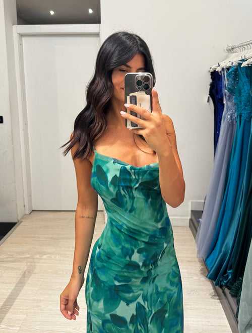 Vestito midì tulle fantasia