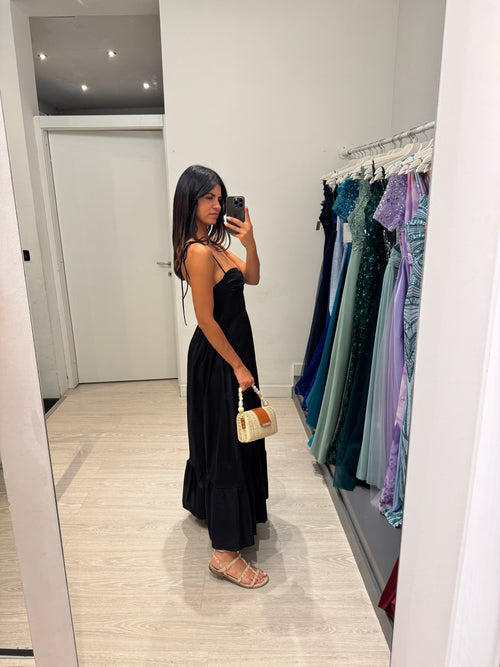 Vestito lungo cotone laccetti