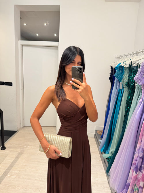 Abito cerimonia Mery incrocio schiena con spacco