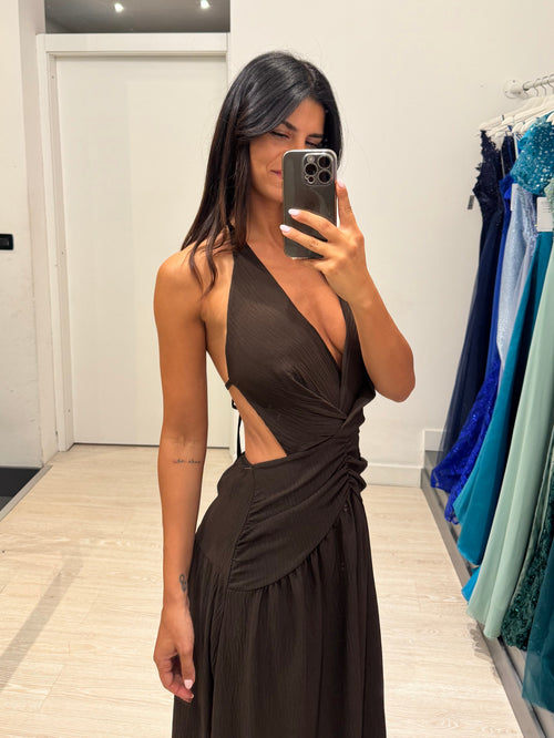 Vestito midi laccio collo