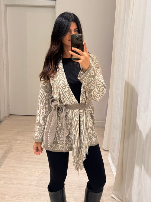 Cardigan accappatoio tribale