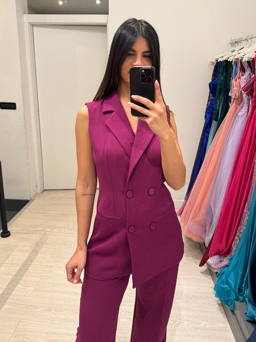 Completo gilet lungo e pantalone