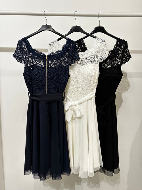 Vestito corto elegante pizzo tulle