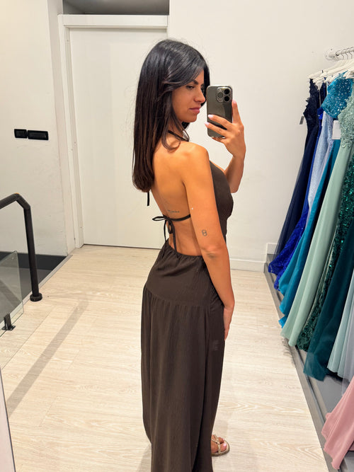 Vestito midi laccio collo